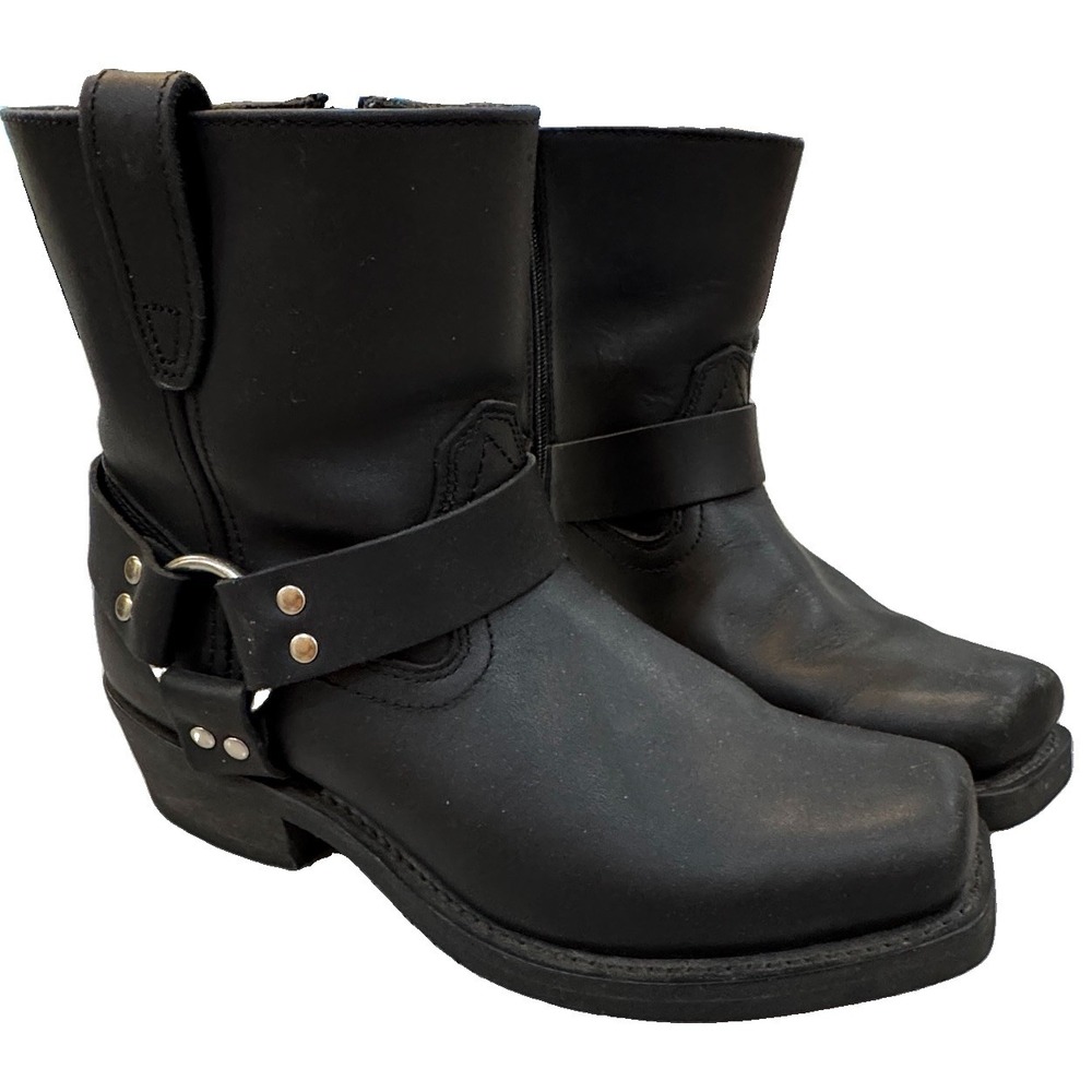 Dingo Black Leather Ankle Boots Men's Sz 9.5 D Oil Resistant Work Biker Moto